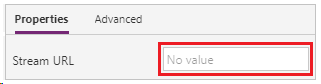 Tilpas egenskaben StreamUrl.