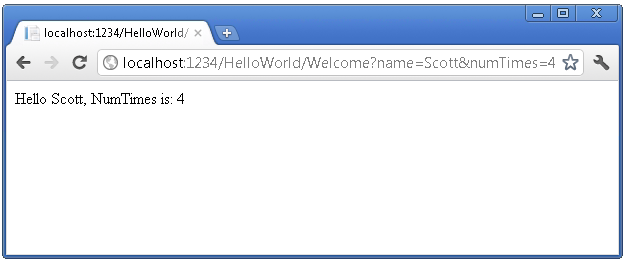 Screenshot: Browser mit dem Text Hello Scott Num Times ist 4 im Fenster