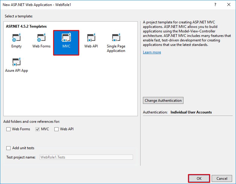 Hinzufügen von MVC und Web-API