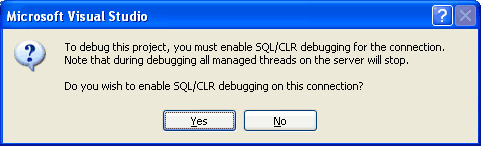 Aktivieren des SQL/CLR-Debuggings