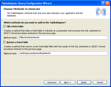Wählen Sie geeignetere Methodennamen als FillBy und GetDataBy aus.