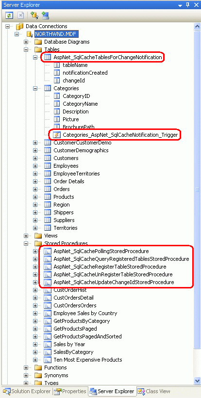 Die Datenbank enthält jetzt die erforderliche Abfrageinfrastruktur.