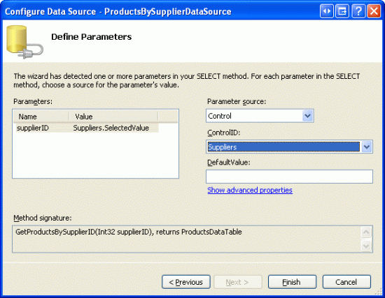 Verwenden eines ControlParameter- zum Angeben des SelectedValue-Werts von GridView als Parameterquelle