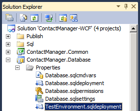 Beachten Sie, dass die neue Datei dem Ordner Eigenschaften in Ihrem Datenbankprojekt hinzugefügt wird.