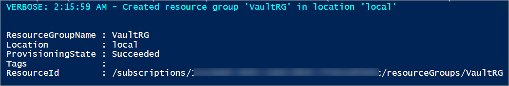 Neue, in PowerShell generierte Ressourcengruppe