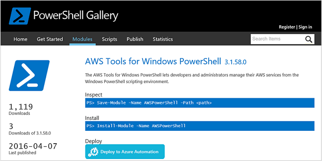 AWS PS Module importieren