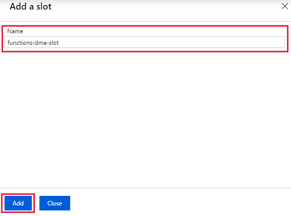 Benennen des Azure Functions-Bereitstellungsslots.