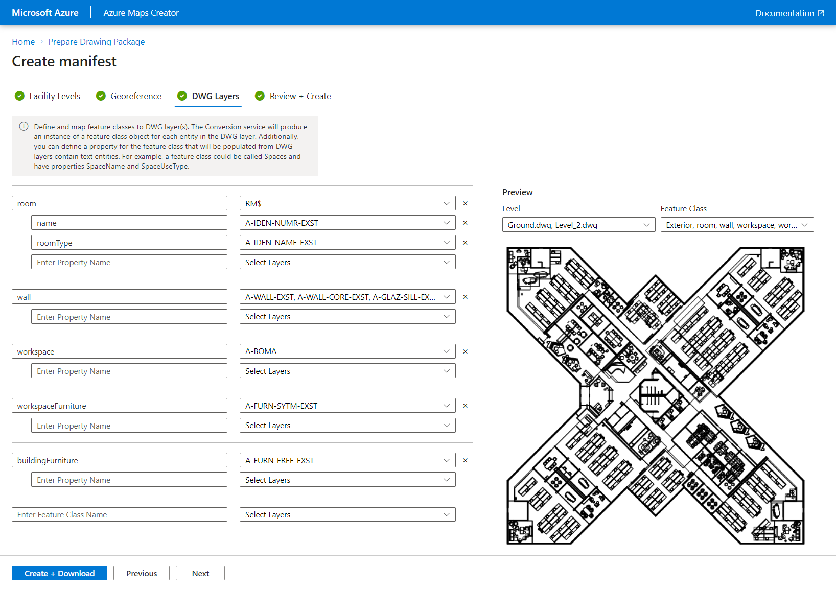 Screenshot: Bildschirm des Onboardingtools zum Erstellen eines neuen Manifests