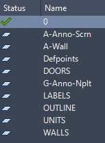 Screenshot: DwgLayers in der AutoCAD ® Software von Autodesk.