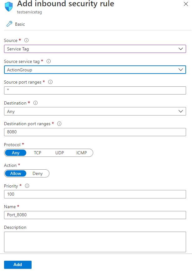 Screenshot: Servicetag hinzufügen.