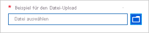 Screenshot: Benutzeroberflächenelement „Microsoft.Common.FileUpload“ im Azure-Portal