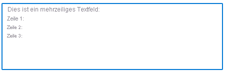 Screenshot: mehrzeiliges Textfeld unter Verwendung des Benutzeroberflächenelements „Microsoft.Common.TextBox“