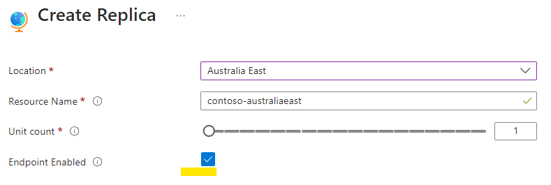 Diagramm der Endpunkteinstellung des Azure SignalR Service-Replikats. 