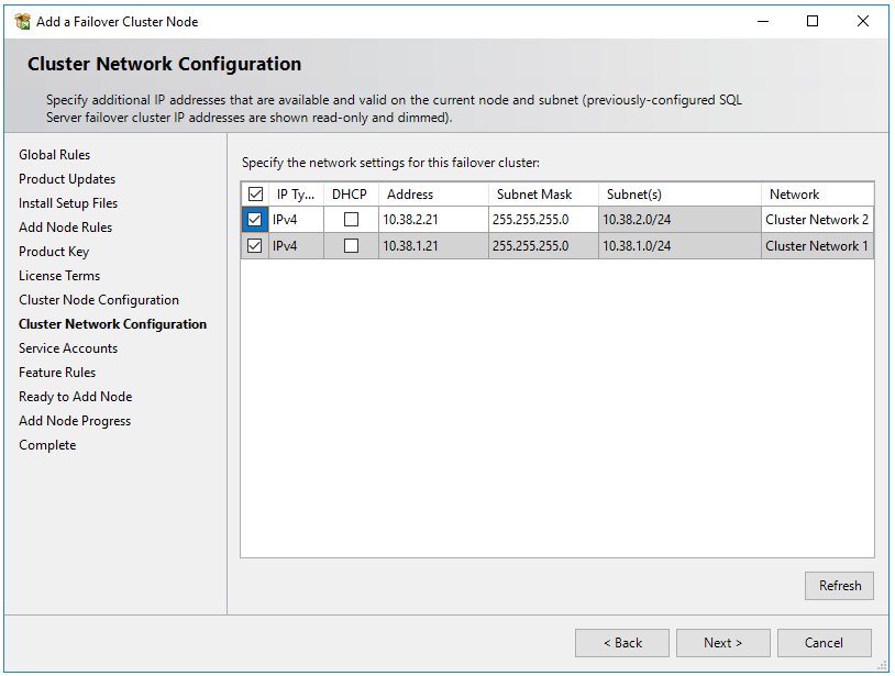 Screenshot der Eingabe der sekundären IP-Adresse im Subnetz des zweiten SQL Server-VM-Subnetes.