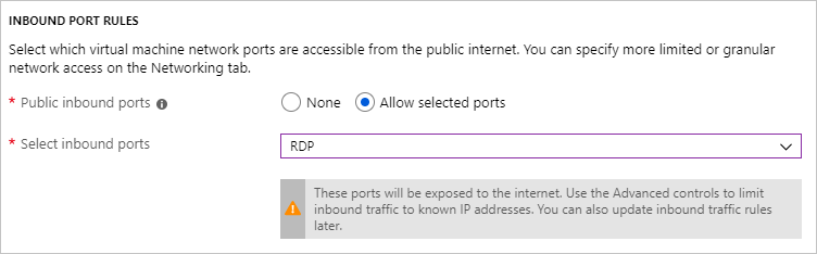 Regeln für eingehende Ports