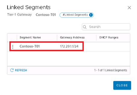 Screenshot mit Gatewayadresse des ausgewählten Segments.