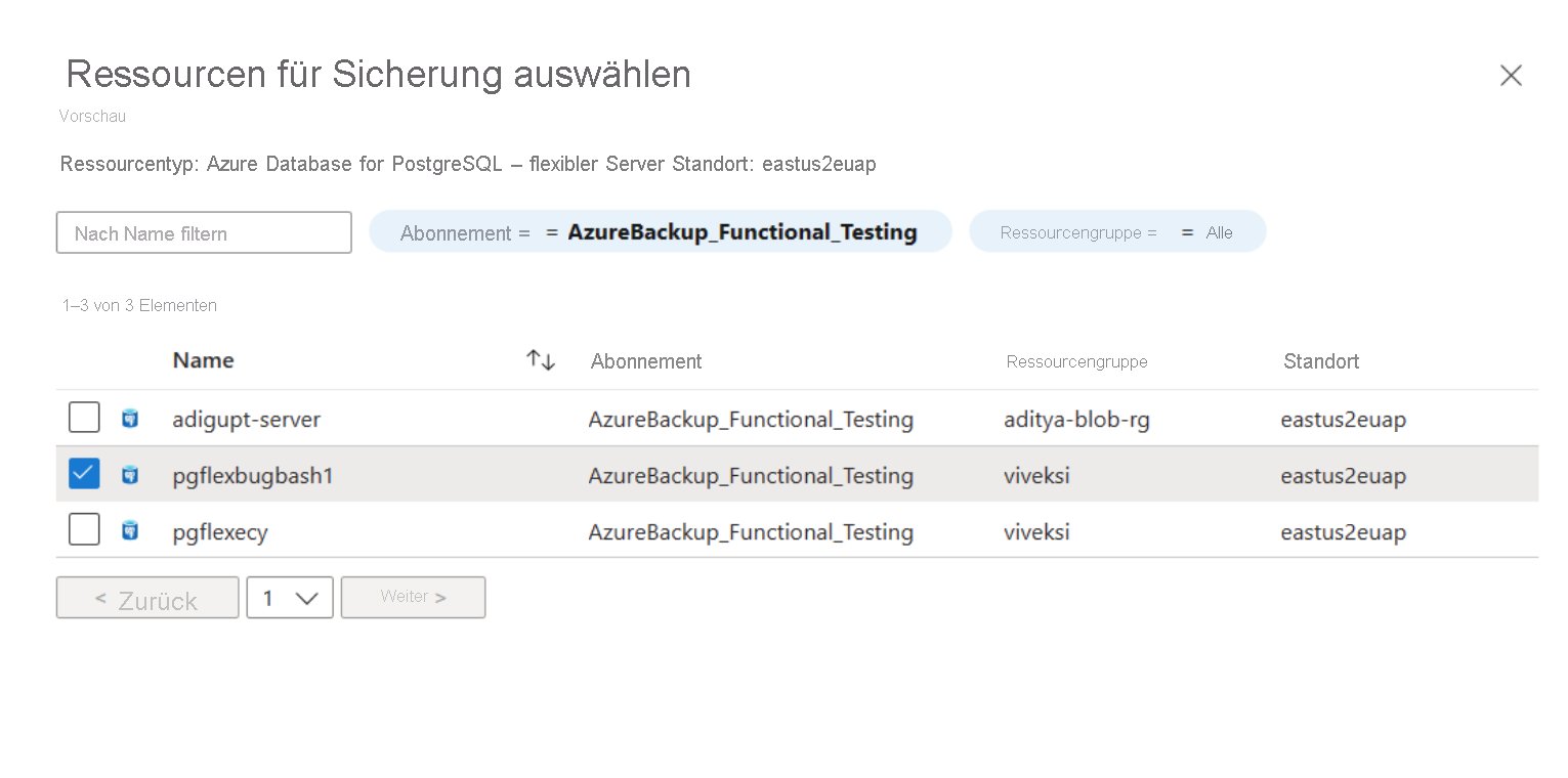 Screenshot: Option „Ressourcen auswählen“