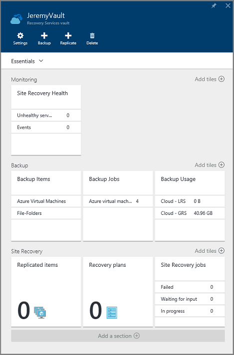 Screenshot: Tresordashboard