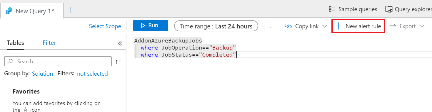 Erstellen einer Warnung in einem Log Analytics-Arbeitsbereich