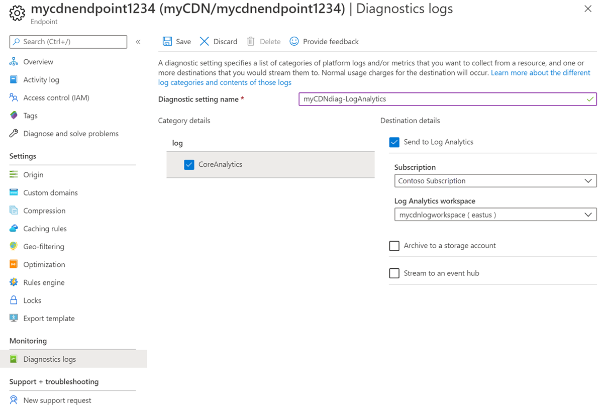 Diagnoseprotokolle – Log Analytics.