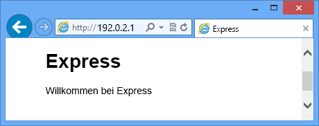 Webseite mit 'Welcome to Express'