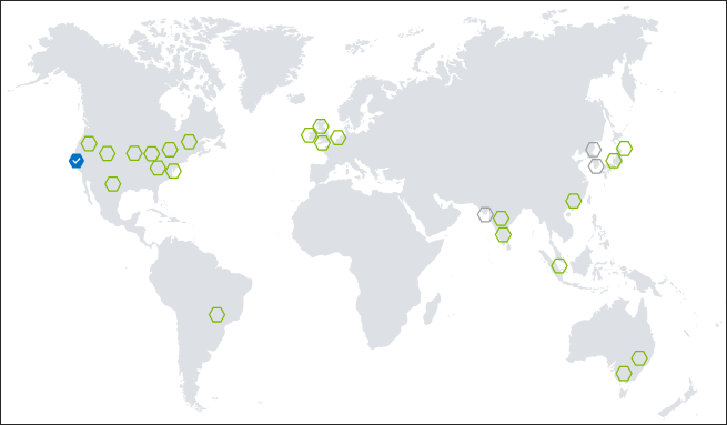 Karte mit Regionen im Azure-Portal