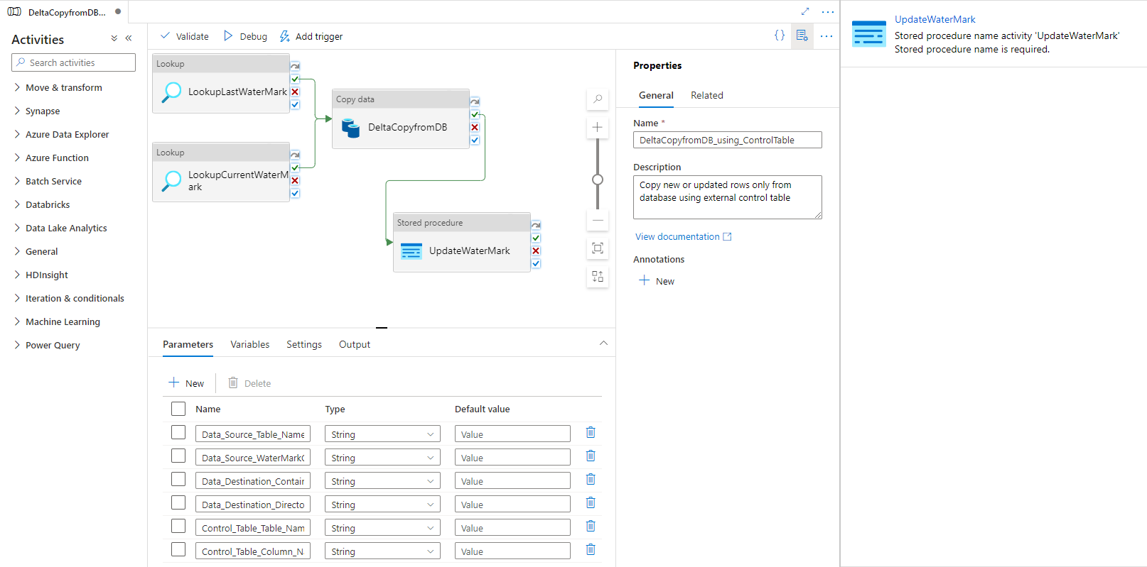 Screenshot der Pipeline