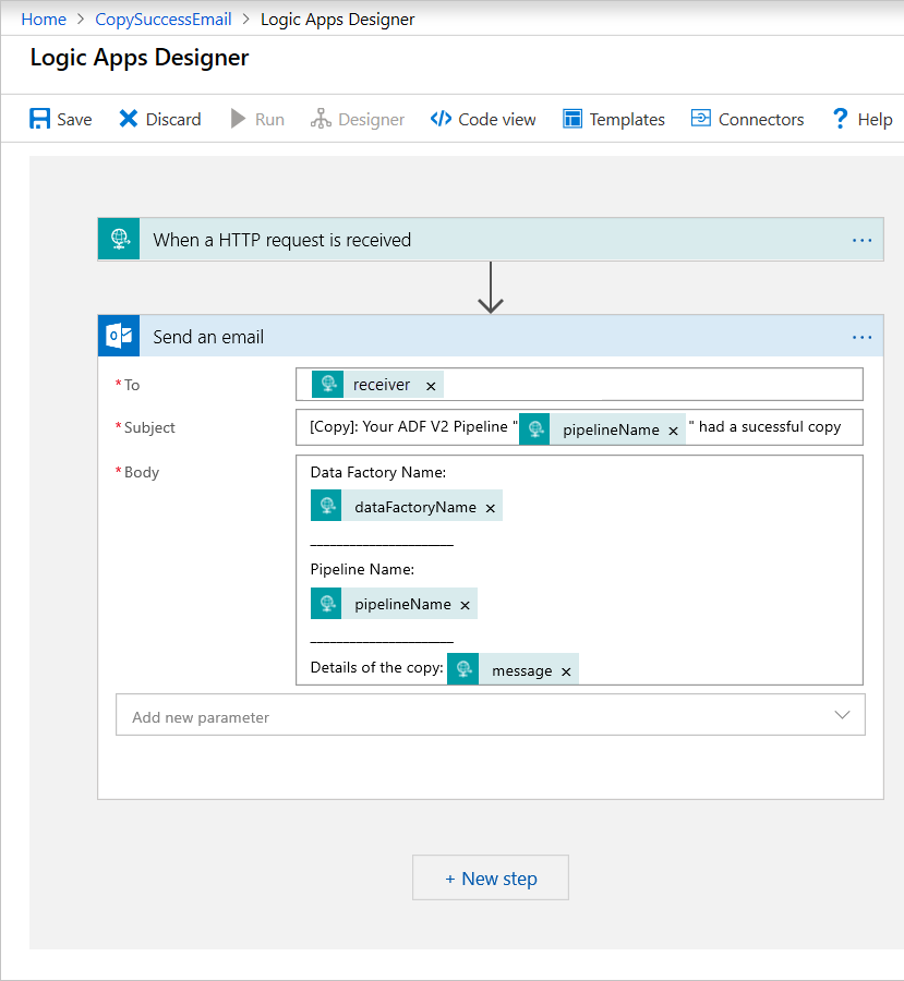 Workflow-Designer mit der Aktion „E-Mail senden“