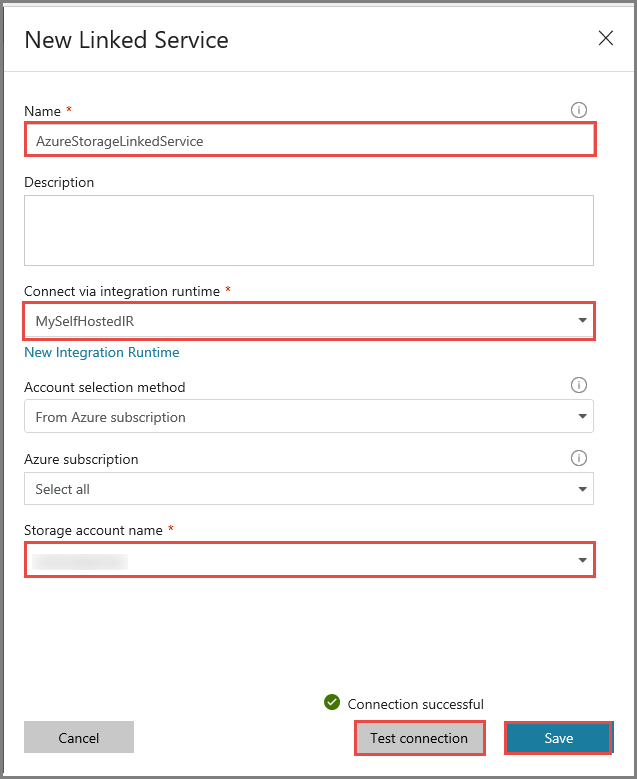 Angeben des Azure Blob Storage-Kontos