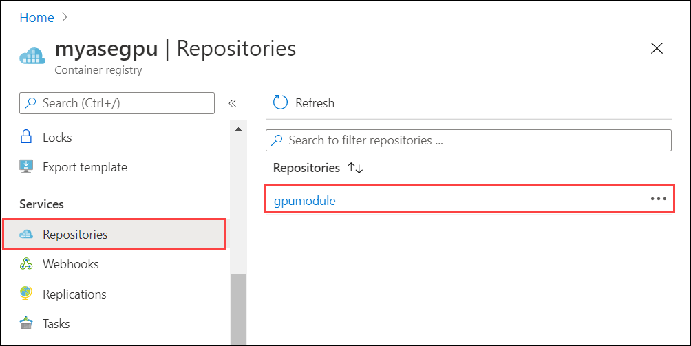 Modul in Containerregistrierung