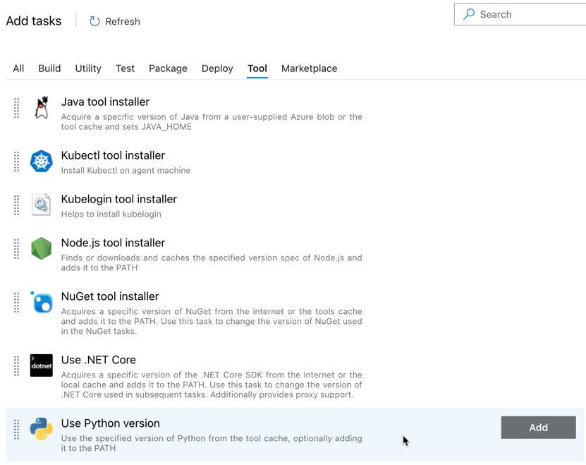 Azure DevOps: Python-Version 1 festlegen