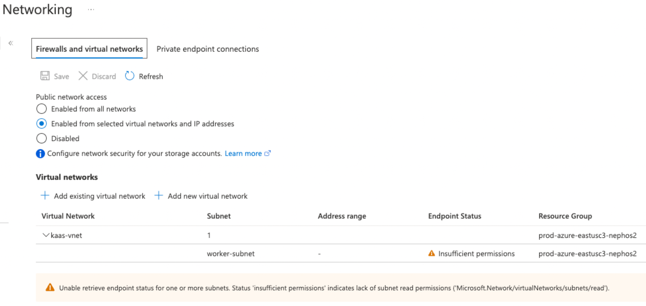 Beispiel für neue Einträge in der Liste „Virtuelle Netzwerke“