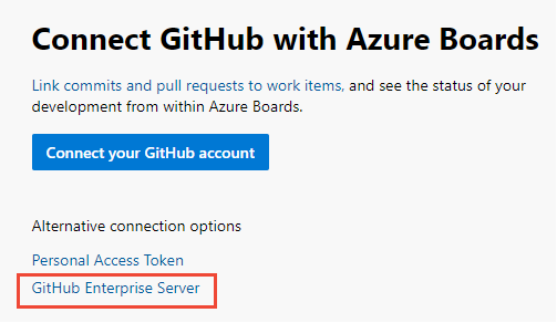 Erste Verbindung, Auswählen von „GitHub Enterprise Server“