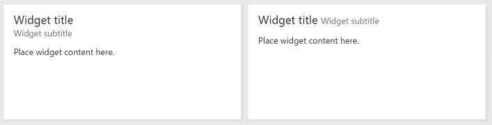 Widget mit Titel und Untertitel