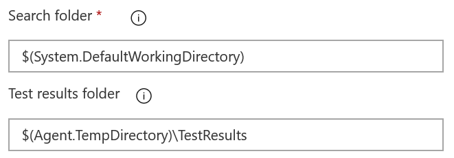 Die VSTest TestResultsDirectory-Option ist auf der Aufgabenoberfläche verfügbar.