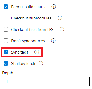 Deaktivieren der Synchronisierung von Tags