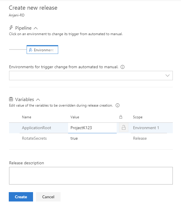 Releasevariable in Release