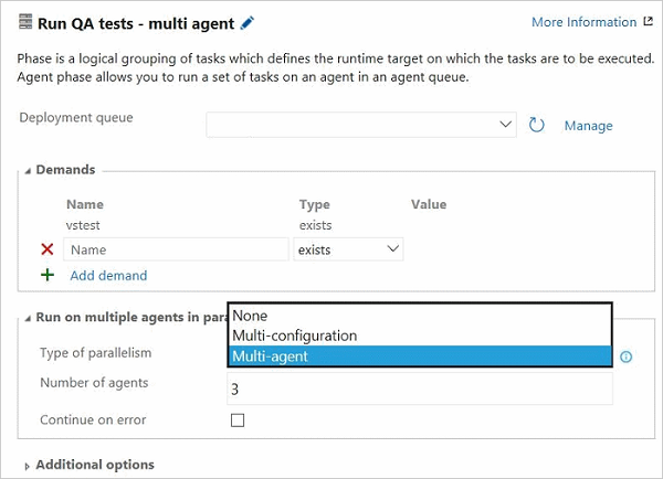 Ausführen von Tests mithilfe von Agentphasen