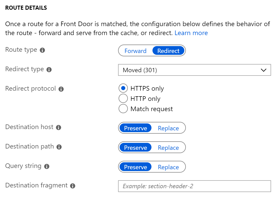 URL-Umleitung in Azure Front Door