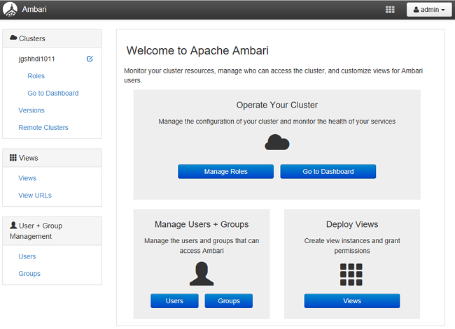 ESP-HDInsight: Oberfläche zur Verwaltung von Apache Ambari.