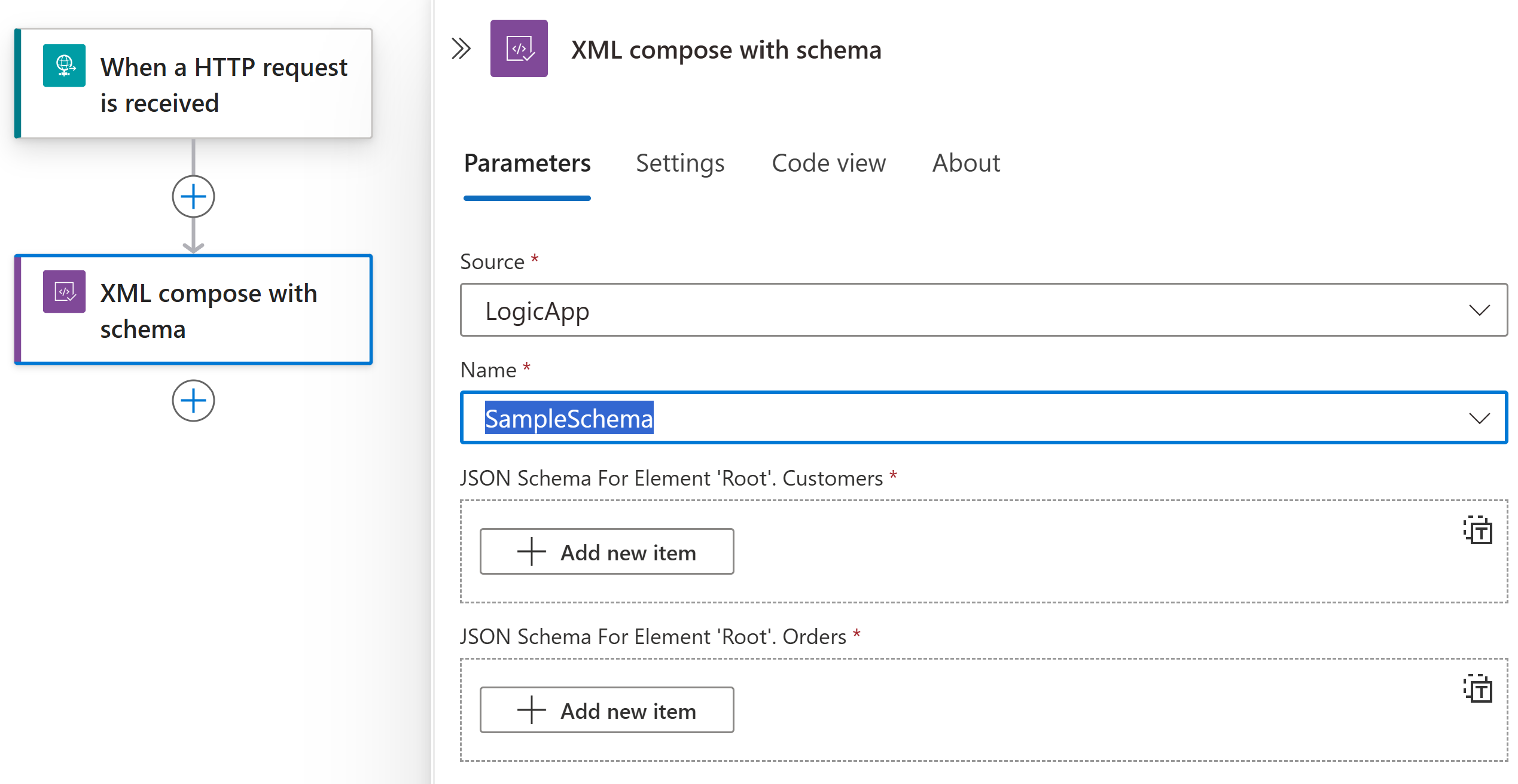 Screenshot: Standardworkflow mit geöffneter Liste dynamischer Inhalte.