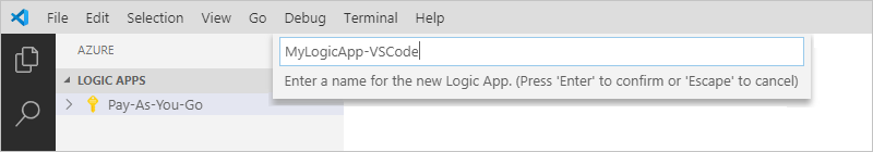 Angeben eines Namens für Ihre Logik-App
