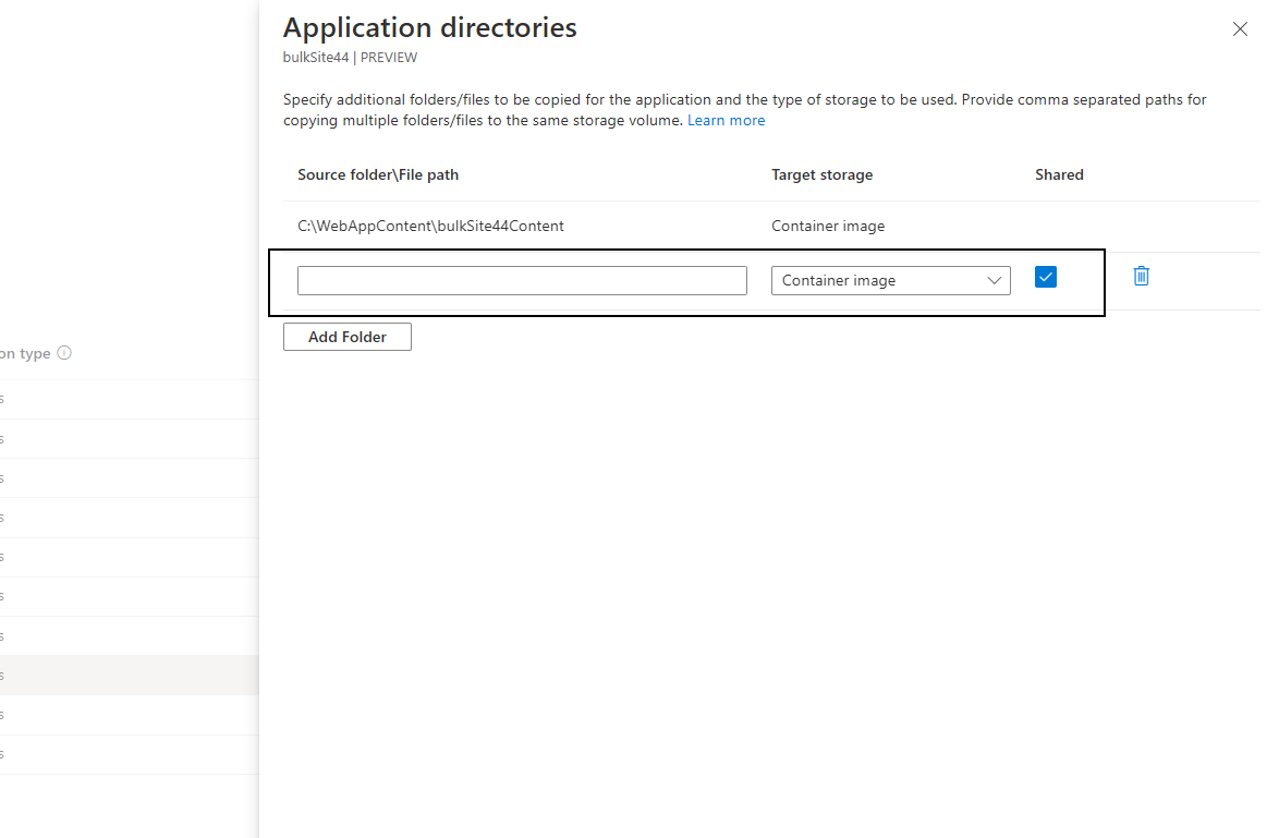 Screenshot der Registerkarte „Anwendungsverzeichnisse“.