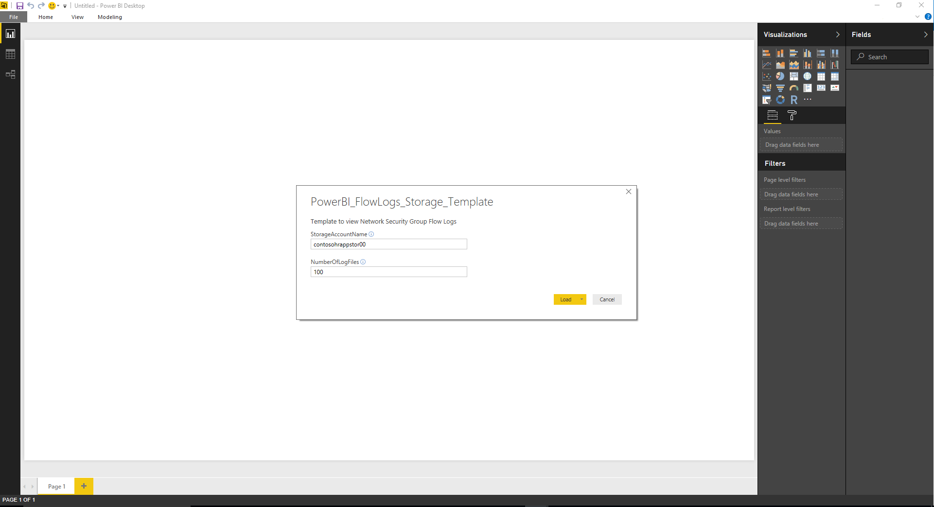 Power BI-Hauptfenster