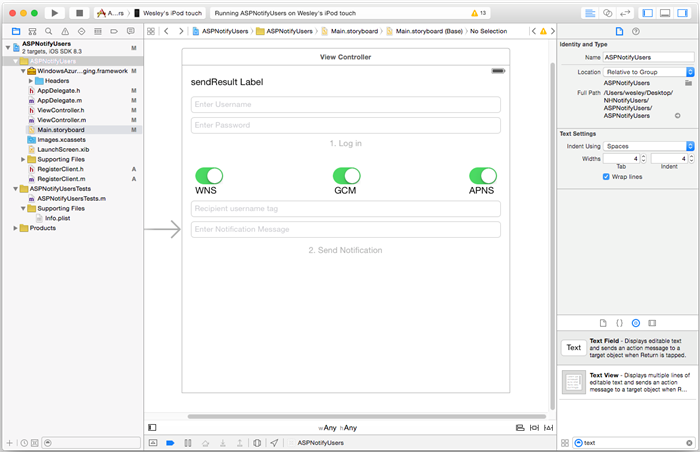 Bearbeiten des Storybards in Xcode Interface Builder