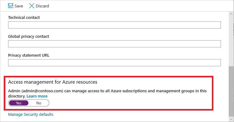 Zugriffsverwaltung für Azure-Ressourcen – Screenshot