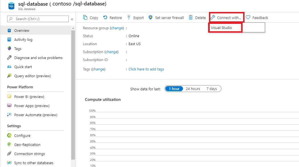 Herstellen der Verbindung mit Visual Studio