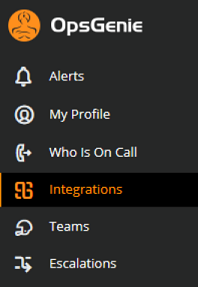 Abschnitt „Integrations“ in OpsGenie