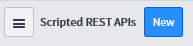 Schaltfläche „New Scripted REST API“ in ServiceNow