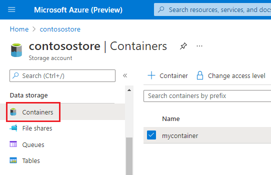 Speicherkontocontainer im Azure-Portal